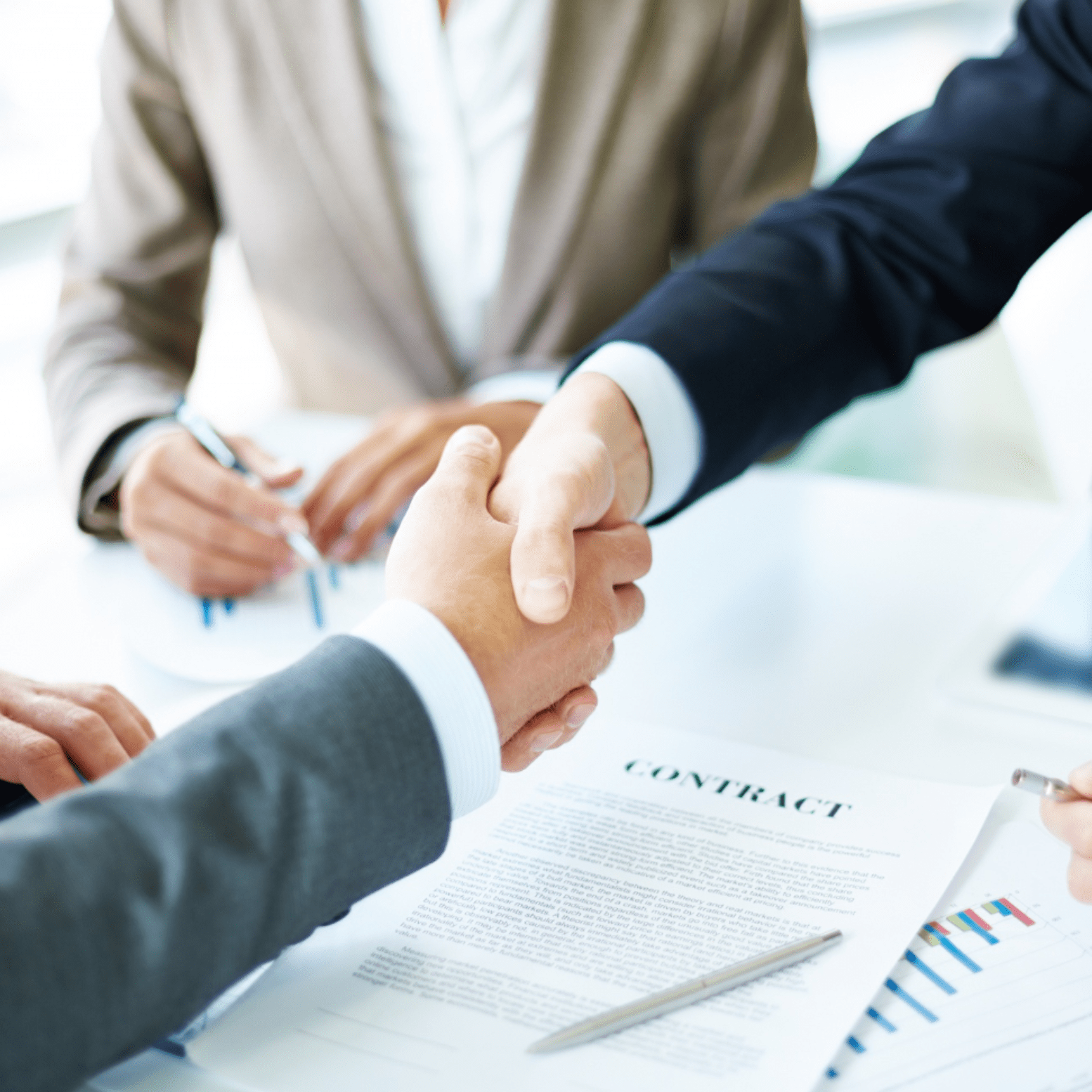 Handshake close-up of executives Handshake close-up of executives
